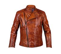 Leather Hustler Negan Brando Leather Men’s Jacket Walking Dead Motorcycle Jacket Windbreaker Brown Jacket. (XXL)