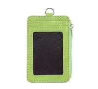 Leather ID Badge Holder 10pcs Zipper Business Card Organizer Portable Wallet for Office School Travel(No.5)