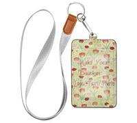 Leather id Badge Holders Tulips and Ladybugs Spring