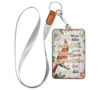Leather id Holders for Badges Red Bird Sign from Heaven Angel