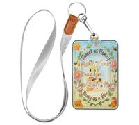 Leather id Holders for Badges Sweet with Honey Busy As A Bee