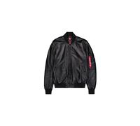 Alpha Industries MA-1 Leather Bomber Jacket Leather Jackets for Men Size M - black