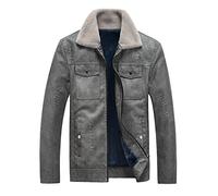 Leather Jacket for Women Motorbike Coat Zip Up Causal Jacket Casual Faux Leather Motorcycle Jacket Men’s Motorcycle Biker Vintage Distressed Dark Gray