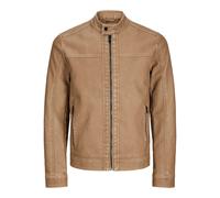Jack & Jones Warner Leather Jacket Brown L Men