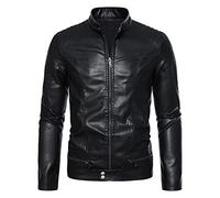 Leather Jacket Mens, Lightweight Motorcycle Jacket Biker Cafe Racer Retro Vintage Motorcycle Brown Distressed Motorbike Bomber Jacket Men Men Jacket Baseball Jackets for Men Outwear Pu Coat