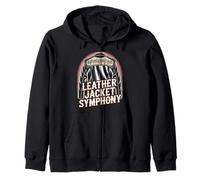 Leather Jacket Symphony Punk Rock Music Zip Hoodie