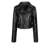 Leather Jacket With Belt Long Sleeve Women Coats Leather Leather Biker Jacket Women Zip Up Jacket Women Lapel V Neck Womens Aviator Jackets short Running Outdoor Sport Jackets