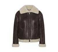 Leather jacket woman KAFFE Arabella Marron 36