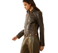Leather jacket woman Myra Bag Harlow Fringed Marron S