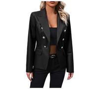 Leather Jacket Women, Long Sleeves Zip Up Biker Classic Brando Moto Ladies Jacket Soft Multi Zip Coat Outwear Leather Coat Motorcycle Jacket Ladies Jackets Windbreak Coat Outwear