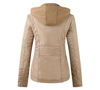 Leather Jacket Women, Long Sleeves Zip Up Biker Classic Brando Moto Ladies Jacket Soft Multi Zip Coat Outwear Leather Coat Bomber jacket women Ladies Jackets Windbreak Coat Outwear