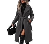 Leather Jacket Womens Jackets Ladies Winter Coats Women's Vintage Double-Breasted Trench Coat Wool Blend Lapel Collar Winter Slim Fit Jackets Outwear Autumn Elegant Trench with Belt