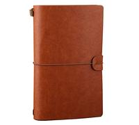 Leather Journal, Alohha Tasks Vintage Handmade Refillable Traveler's Notebook Notepad Diary Gift for Men Women Students, Brown