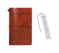 Leather Journal Daughter Son Gift from Mum, Diary Journal 18th Birthday Gifts, Personalized Engraved Travel Diary Sketchbook with Love Leaf Bookmark (Style 1)
