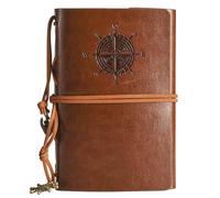 Leather Journal Notebook, A5 Blank Pages Refillable Journal, Vintage Writing Travelers Notebook Spiral Bound Diarys, Diary Gift for Women, Men Classic Embossed Retro Pendants (Brown)