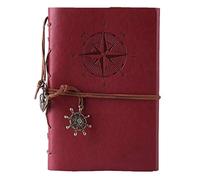Leather Journal Notebook, Classic Refillable Notebook with 160 Blank Paper and Retro Pendants for Writing, Sketchbook, Diary and Scrapbook, Gifts for Women Girls
