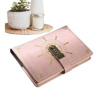 Leather Journal Notebook, Marine Style Code Lock with Card Compartment and Pen - Lockable Writing Notebook Journal | for Kids Teens Girls Women Men Home