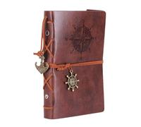 Leather Journal Notebook - Retro Writing Binder Book | A6 Travel Note Book Organizer, Vintage Style Writing Pad, Multi Purpose Drawing Sketching Diary For Creative Notes Travel Study