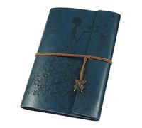 Leather Journal Notebook, Travel Journal, Refillable Journal with Kraft Plain Paper for Writing, Notes, Sketch Book, Personal Diary, Beautiful Gift Box for Women Girls, Vintage, A6, Deepblue