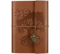 Leather Journal Notebook, Travel Journal with 2 Pockets, Vintage Refillable Journal for Writing, Diary Journal for Women, Men, Girls and Boys, 100GSM Blank Paper, 160 Pages (Brown A5 16.5 x 23.4cm)