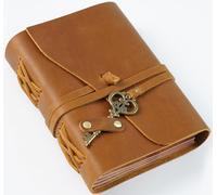 Leather Journal Notebook, Vintage Genuine Leather, 150 Sheets (300 Pages), Antique Blank Unlined Sketchbook for Writing, Ideal for Gifts for Men and Women, Brown