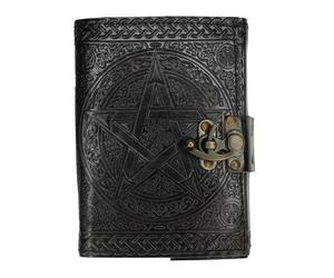 Leather Journal Pentagram Spell Book Blank Pages Grimoire Black Book of Shadows