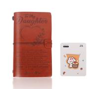 Leather Journal PU Notebook Daughter Gifts,Retro Bound Journals+Cartoon Magnetic Bookmarks,Travel Diary Sketch Notebook,Personalised Christmas Birthday and Graduation Daughter Gift from Mum Leather