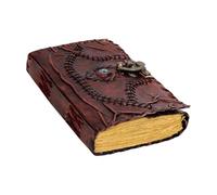 Leather Journal Spellbook with Eye Emblem and Metal Clasp