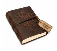 Leather Journal Tree of Life - MOONSTER® A5 Writing Notebook with Gift Bag - Handmade Leatherbound Daily Notepad for Men & Women Blank Paper 20x15cm - Great for Art Sketchbook and Journals to Write in