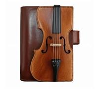 Leather Journal, Work Notebook with Violin Design,Vintage Violin Leather Notebook, PU Leather Diary for Study Teacher College Journaling Recipe School Meetings