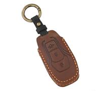 Leather Key Bag for Ford Keys, 360 Degree Protection from Scratches, Elegant Design for Easy Key Management (Brown 3 keys)