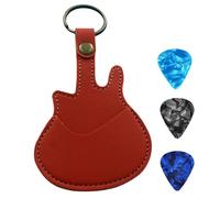 Leather Key Chain Guitar Picks Holder Keychain Plectrums Bag Pouch Strap Carrying Case Organizer
