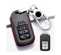 Leather Key Cover Car Key Case For CRV For Pilot For Accord For Civic For Pilot For Fit For Freed Key Cover Cap(037-4M-K-R)