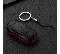 Leather Key Cover Case Holder Compatible with For Tesla Model S Model X - 4D Luxury Style Key Protection Sleeve (For Tesla Model S)