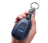 Leather Key Fob Cover with Keychain, Compatible with Subaru WRX, BRZ, XV, Outback, Ascent, Forester, Legacy,Impreza (Red) Protect key