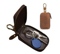 Leather Key Schedule - Retro Wear Resistant Case, Zipper Protector, Premium Car Key Organizer | Compact Accessory For Driven Vehicles Smart Keys