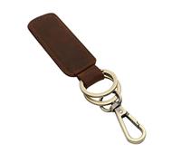 Leather Keychain - Belt Buckle Clip Keychain Keychain DIY Handmade | Engraved Keychain for Car Motorcycle House Keys, K017 Large Brown, Se référer au descriptif, Refer to description