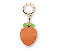 Leather Keychain Case Holder Compatible with Apple AirTag, GPS Airtag Keychain Finder Tracker with Key Ring, Anti-Scratch Protective Air Tag Cover for Keys, Wallet(Carrot)