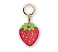 Leather Keychain Case Holder Compatible with Apple AirTag, GPS Airtag Keychain Finder Tracker with Key Ring, Anti-Scratch Protective Air Tag Cover for Keys, Wallet(Strawberry)