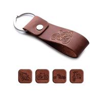 Leather Keychain Favorite for Men, Keyring Gift for Women & Men, Birthday & Anniversary, Full Cow Leather (Motorbike)
