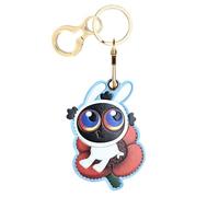 Leather Keychain Holder Case Compatible with AirTag,Cute Protective Cover with Keyring and Lanyard,Anti-Scratch Finder GPS Tracker Case for Wallet Keys,Bag,Pets,Backpack(P)