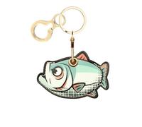 Leather Keychain Holder Case Compatible with AirTag,Cute Protective Cover with Keyring,Anti-Scratch Finder GPS Tracker Case for Wallet Keys,Bag,Pets(Fish 3)