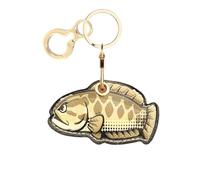 Leather Keychain Holder Case Compatible with AirTag,Cute Protective Cover with Keyring,Anti-Scratch Finder GPS Tracker Case for Wallet Keys,Bag,Pets(Fish 10)