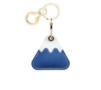 Leather Keychain Holder Case Compatible with AirTag,Cute Protective Cover with Keyring,Anti-Scratch Finder GPS Tracker Case for Wallet Keys,Bag,Pets,Backpack(Snow Mountain B)