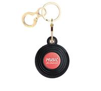 Leather Keychain Holder Case Compatible with AirTag,Cute Protective Cover with Keyring,Anti-Scratch Finder GPS Tracker Case for Wallet Keys,Bag,Pets,Backpack(CD Rose Red)