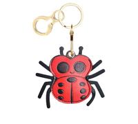 Leather Keychain Holder Case Compatible with AirTag,Cute Protective Cover with Keyring,Anti-Scratch Finder GPS Tracker Case for Wallet Keys,Bag,Pets,Backpack(Spider Red)