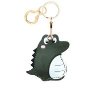 Leather Keychain Holder Case Compatible with AirTag,Cute Protective Cover with Keyring,Anti-Scratch Finder GPS Tracker Case for Wallet Keys,Bag,Pets(Crocodile)