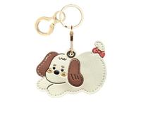 Leather Keychain Holder Case Compatible with AirTag,Cute Protective Cover with Keyring,Anti-Scratch Finder GPS Tracker Case for Wallet Keys,Bag,Pets,Backpack(Dog B)