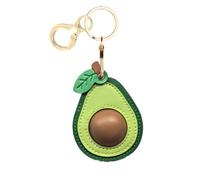Leather Keychain Holder Case Compatible with AirTag,Cute Protective Cover with Keyring,Anti-Scratch Finder GPS Tracker Case for Wallet Keys,Bag,Pets,Backpack(Avocado B)