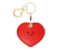 Leather Keychain Holder Case Compatible with AirTag,Cute Protective Cover with Keyring,Anti-Scratch Finder GPS Tracker Case for Wallet Keys,Bag,Pets,Backpack(Red Heart)
